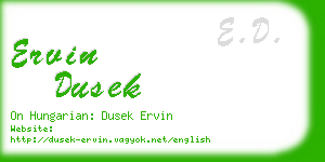 ervin dusek business card